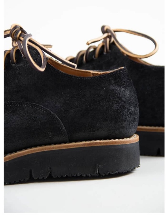 Viberg Derby Calf Suede Shoe Black Size 8.5 US 7.5 Brand Luxury Handmade main image 11
